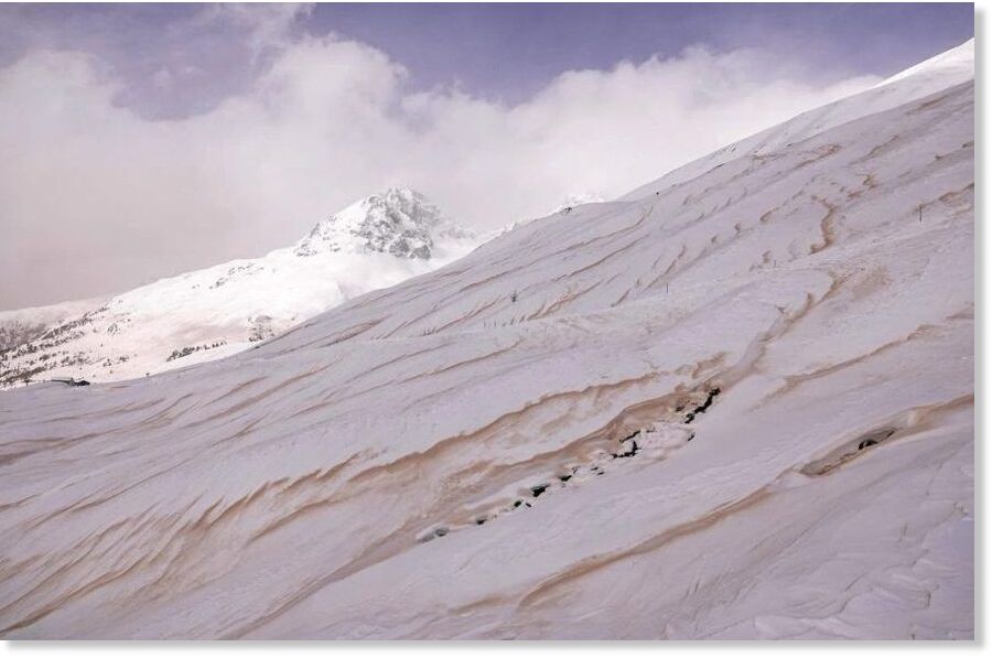 Desert sand at Corviglia Ski Area in St. Moritz, Switzerland.