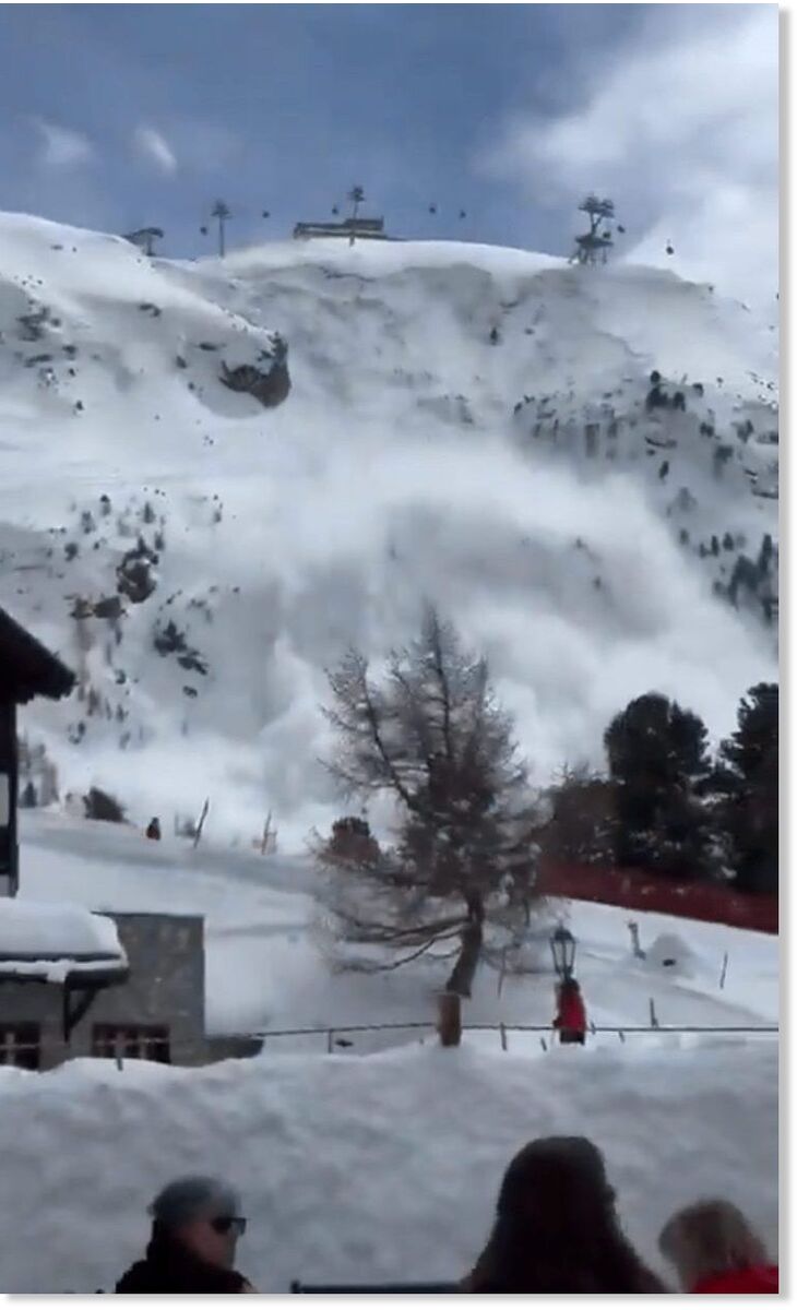 The avalanche broke below a lift on the Riffelberg.
