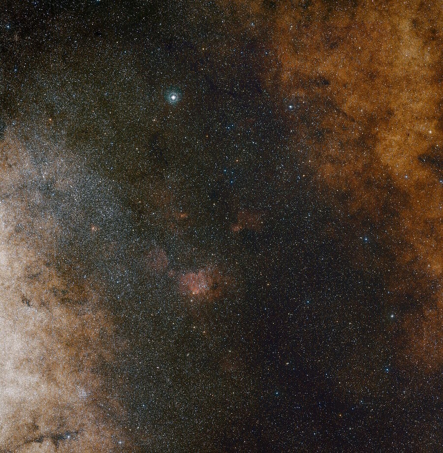 Click to enlarge star field Sagittarius polarized light