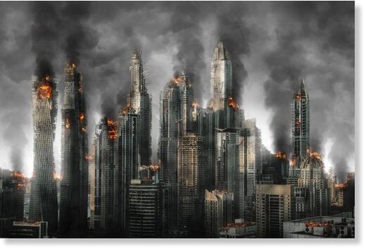 city burning