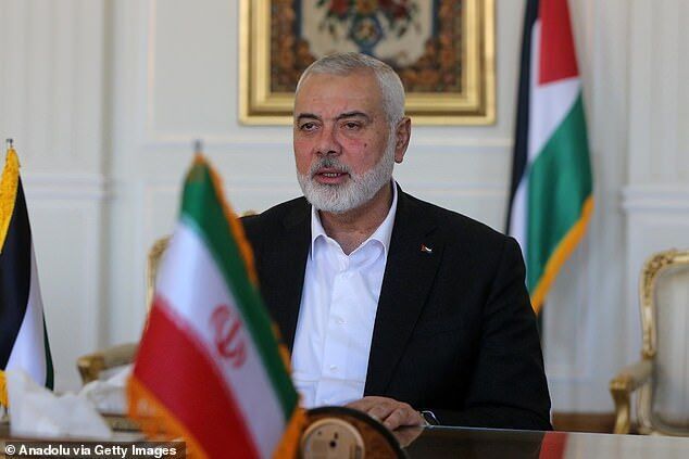 Click to enlarge Hamas' supreme leader, Ismail Haniyeh,