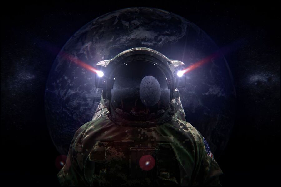 man in space