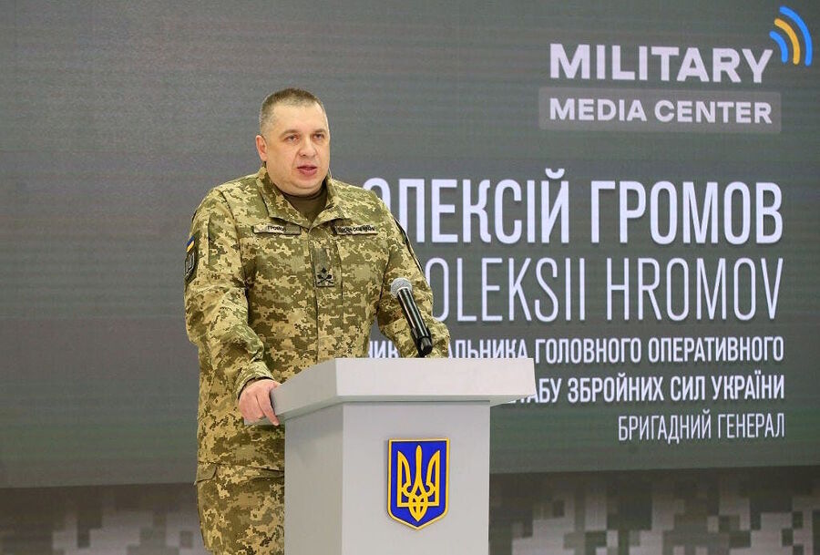 Click to enlarge Ukraine Brigadier-General Oleksii Hromov propaganda censorship opposition