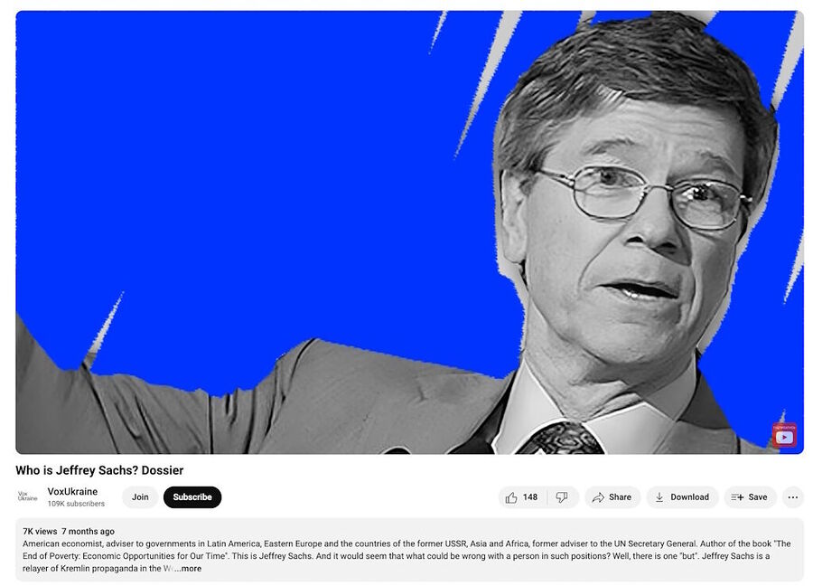 VoxUkraine jeffrey sachs hit piece