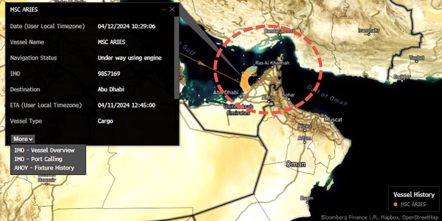 cargo ship aries hijacke gulf oman