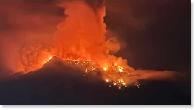 Indonesia's Ruang Volcano