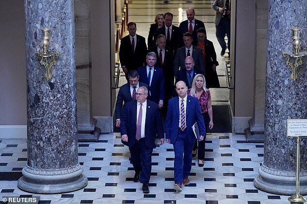 Click to enlarge republican walk capitol impeachment mayorkas