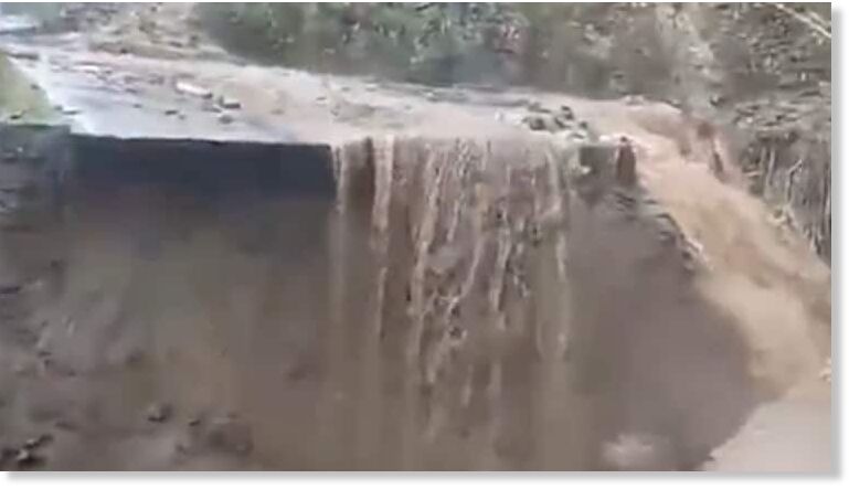 A massive landslide hit Arunachal Pradesh, washing away a major stretch of highway near India-China border.