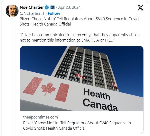 Click to enlarge Noé Chartier on X Health Canada