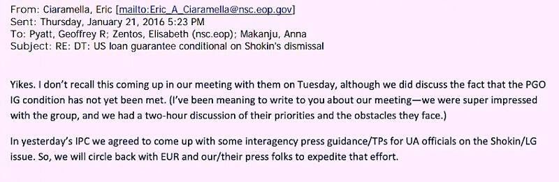 ciaramella email biden corruption lie email ukraine
