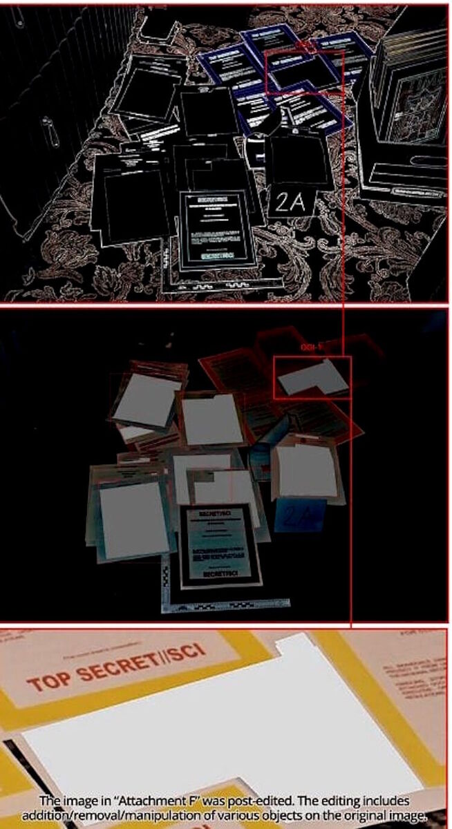 Click to enlarge analysis photo trump documents fbi raid mara a lago