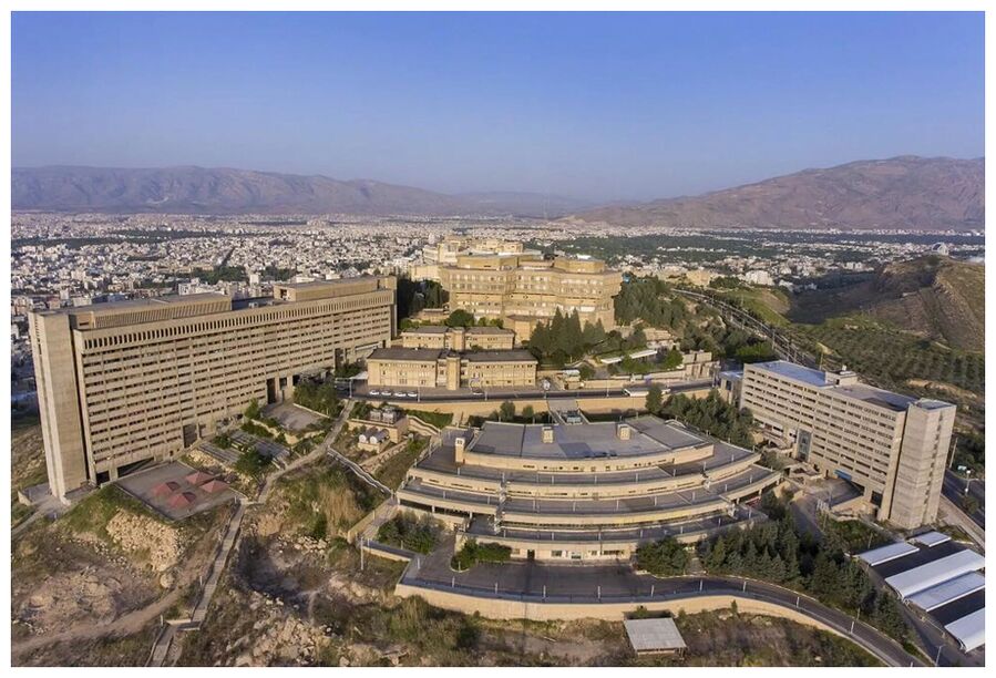 Click to enlarge Bird's eye view of Shiraz University.