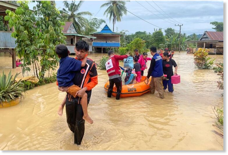Click to enlarge Indonesia's disaster management agency says 115 people were evacuated to mosques or relatives' homes and more than 1,300 families were affected by the latest floods and landslides