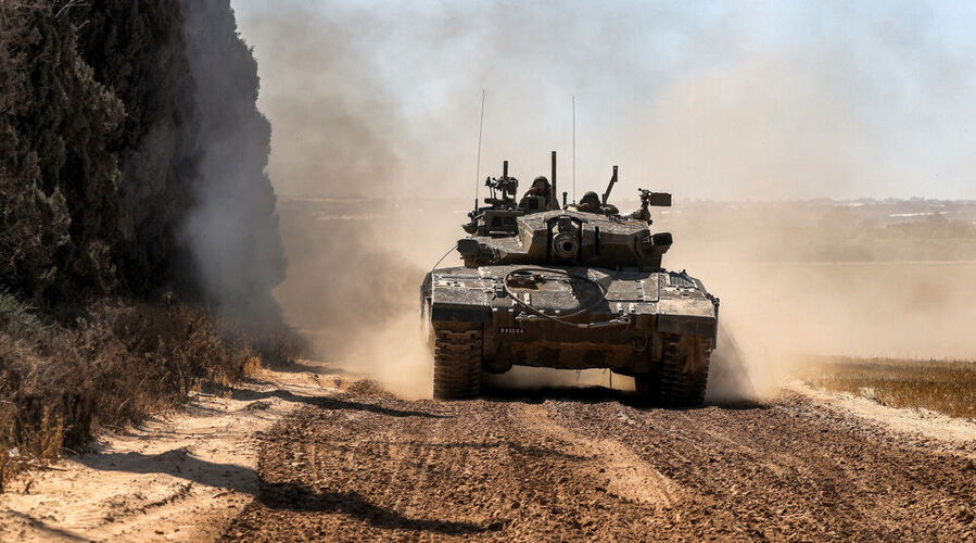 An Israeli battle tank