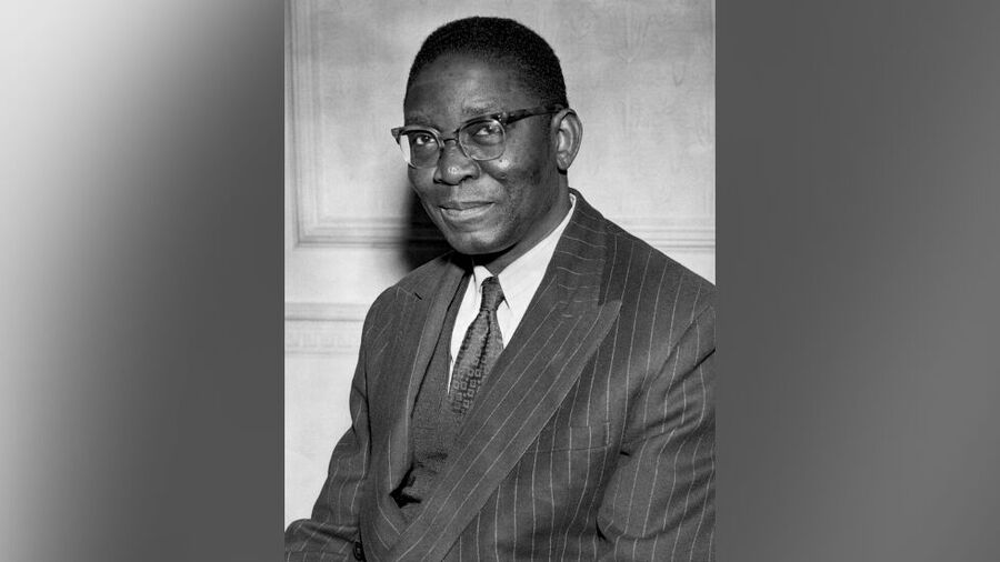 Picture released on November 16, 1955 of first president of Nigeria, Nnamdi Azikiwe from 1963 to 1966.