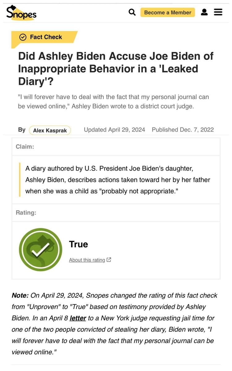 Snopes Entry