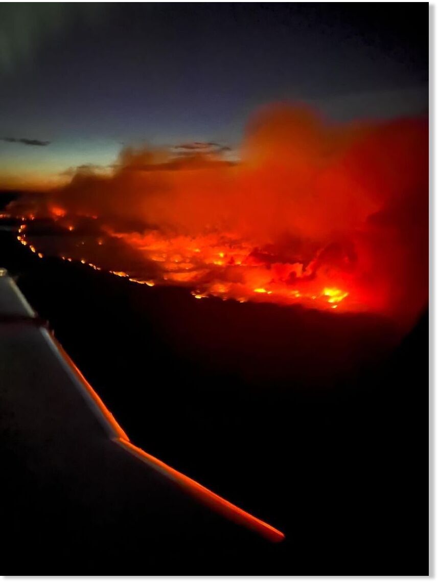 Click to enlarge The view from one of our flight crews as they worked to evacuate patients from Fort Nelson last night.