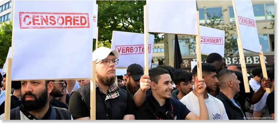 Click to enlarge Hamburg as last week the scene of demonstrations against the Islamists' appeal