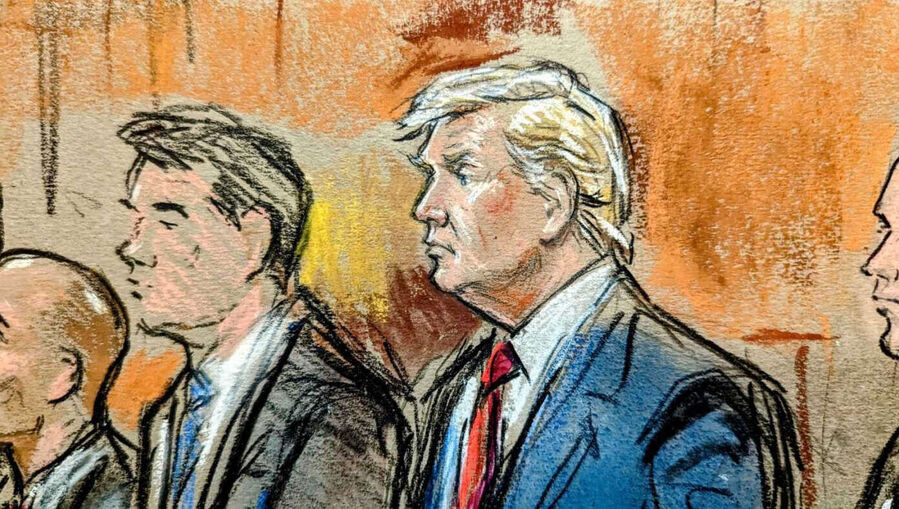 trump trial court sketch
