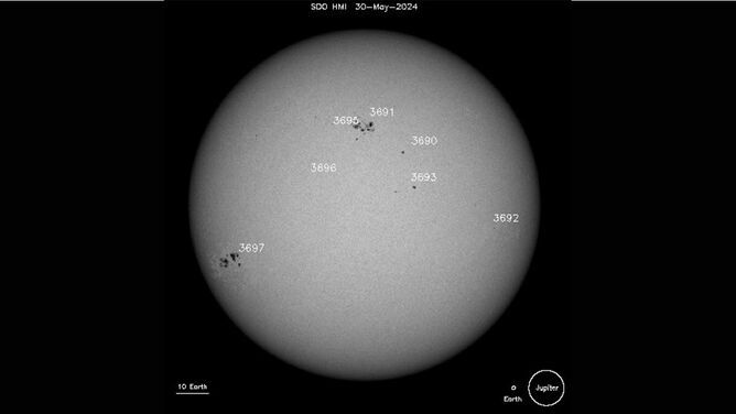 Click to enlarge sunspot regions