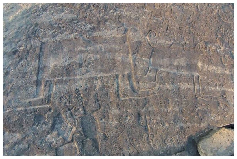 Click to enlarge Rock art on Picure Island