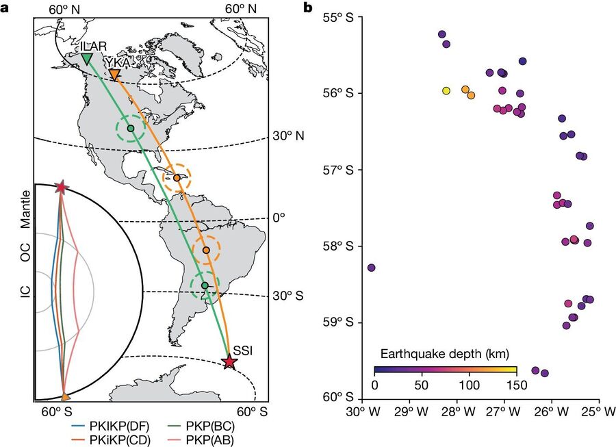 Click to enlarge Seismic ray paths