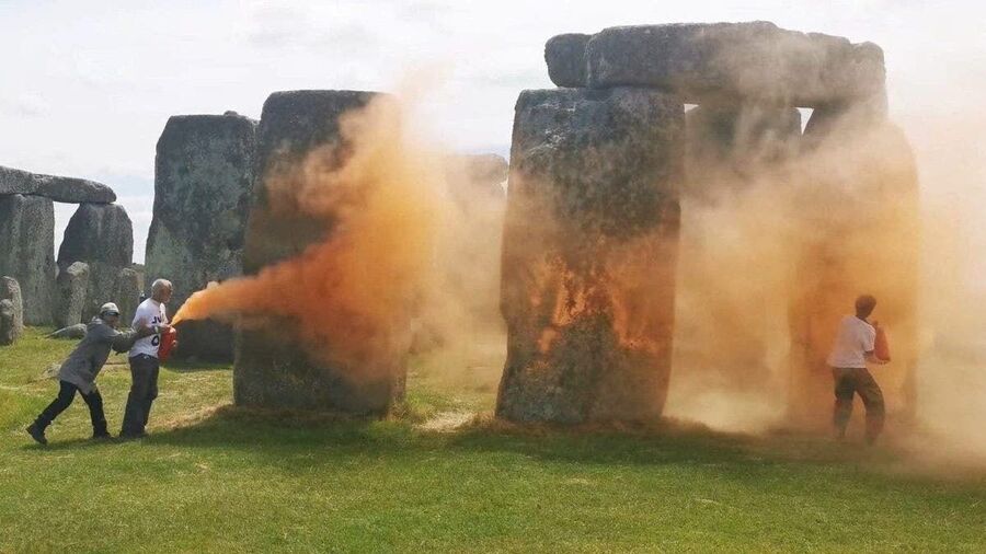 Click to enlarge climate just stop oil stonehenge vandalism