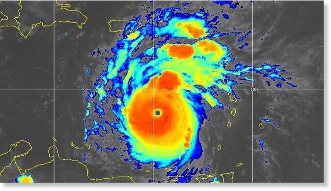 Click to enlarge Hurricane Beryl on July 1, 2024.