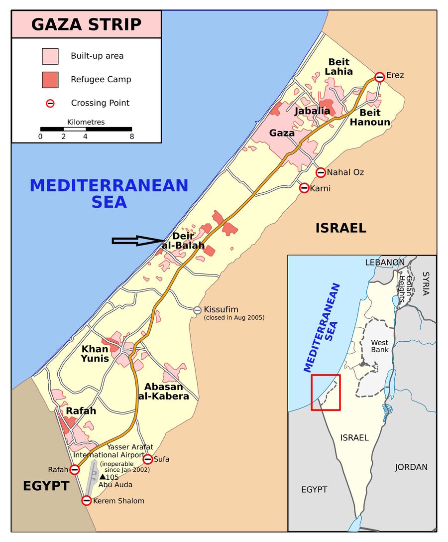 gaza strip map
