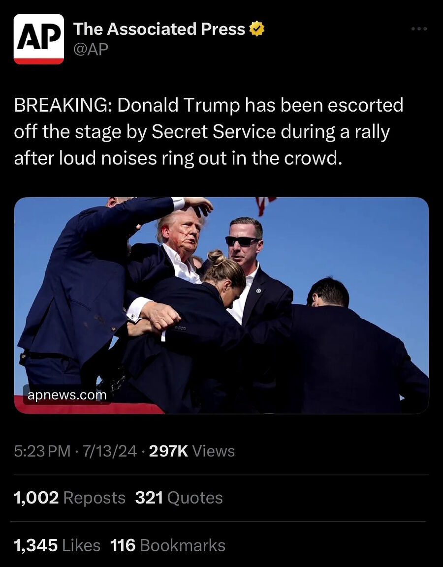 Click to enlarge AP downplay trump shooting
