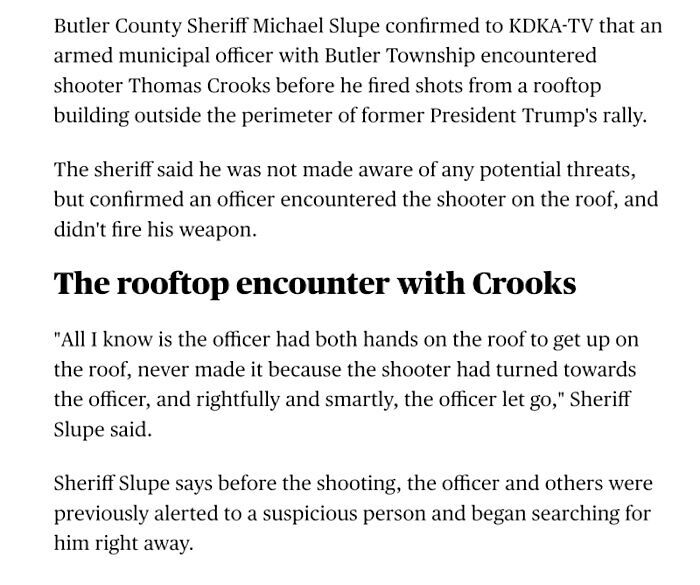 report butler police trump assassination crooks