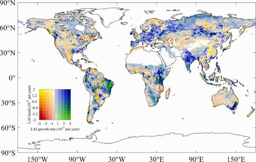 Click to enlarge global greening desert shrink