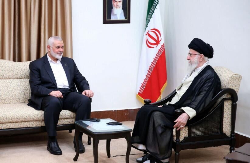Click to enlarge Ismail Haniyeh Iranian Supreme Leader Ali Khamenei