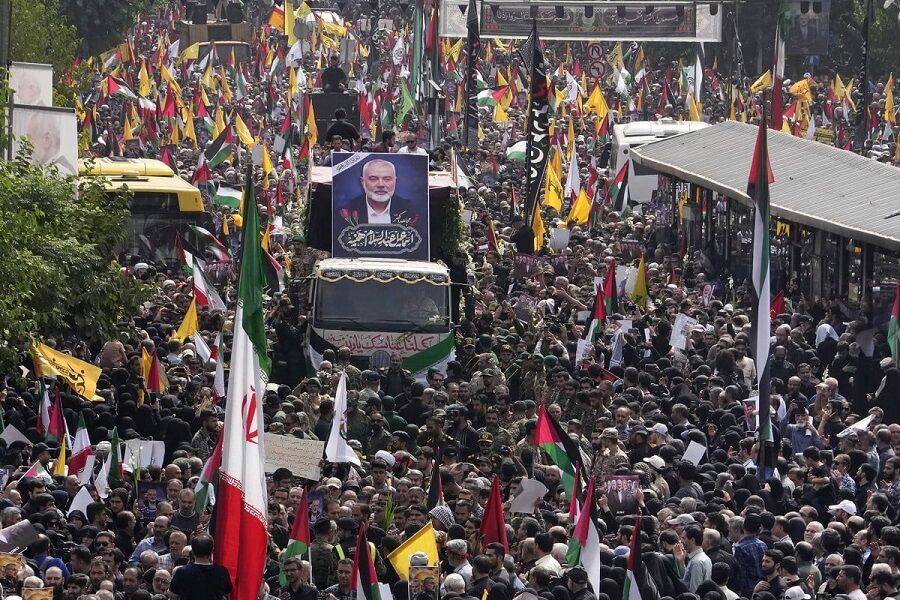 Click to enlarge Ismail Haniyeh funeral