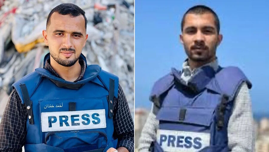 Click to enlarge Ismail Al-Ghoul Rami Al-Rifi journalists gaza israel kill airstrike