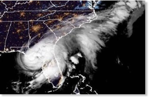 Click to enlarge Hurricane Debby is seen