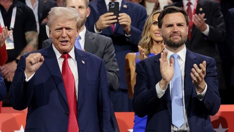 Click to enlarge Donald Trump, J.D. Vance,