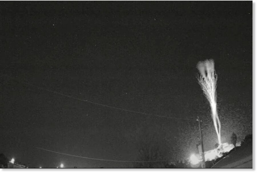 A gigantic jet explodes skywards over Puerto Rico.