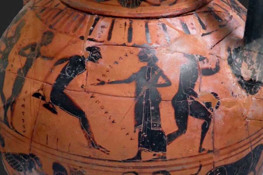 greek vase amphora olympic games long jump
