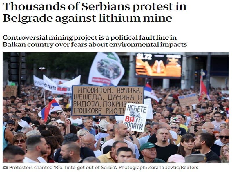 riot tinto protests serbia