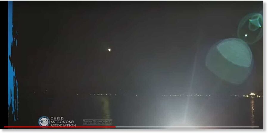 Screenshot of Perseid shower shooting star on Macedonia skies.