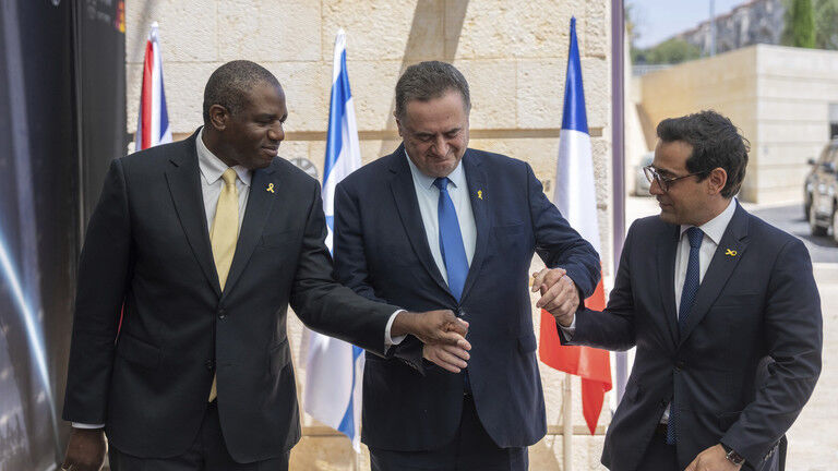 Click to enlarge David Lammy, Stephane Sejourne, Israel Katz