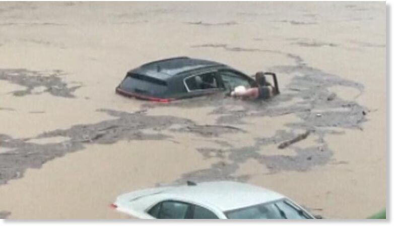 Dozens of roads were closed in Connecticut as the volume of flood water and mud has made them unusable.
