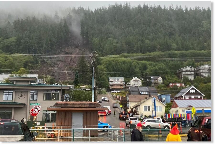 One person was killed and three others were injured in a landslide that prompted a mandatory evacuation in the Alaska city of Ketchikan, authorities said .