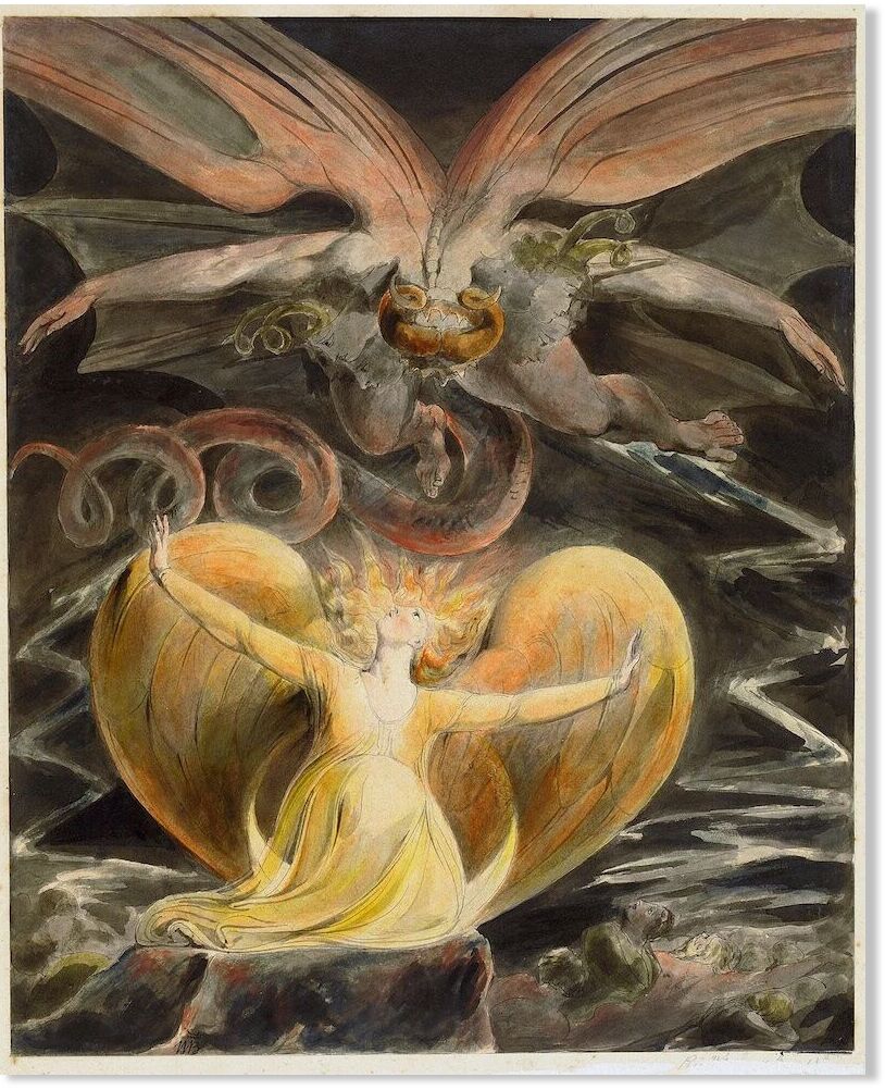 William Blake - The Great Red Dragon and the Woman Clothed with Sun (1805)