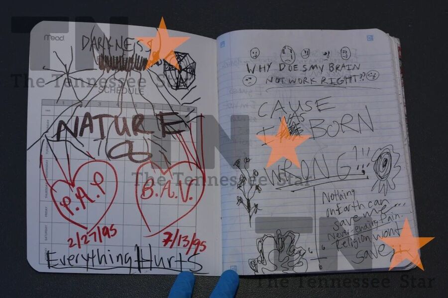 Click to enlarge covenant killer journal, Audrey Elizabeth Hale, covenant killer manifesto