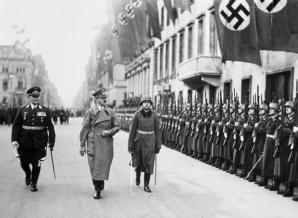 Hitler Returning in Triumph to Berlin After Reunification with Austria