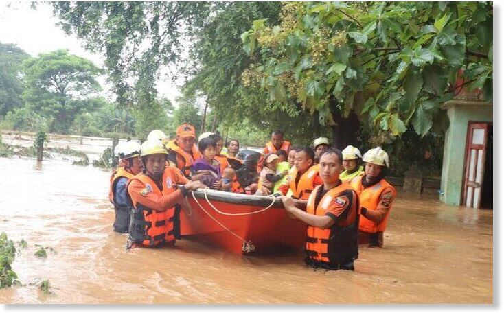 Click to enlarge Flooding in Myanmar triggered by Typhoon Yagi has killed 17 people, the country's fire department said on Thursday.