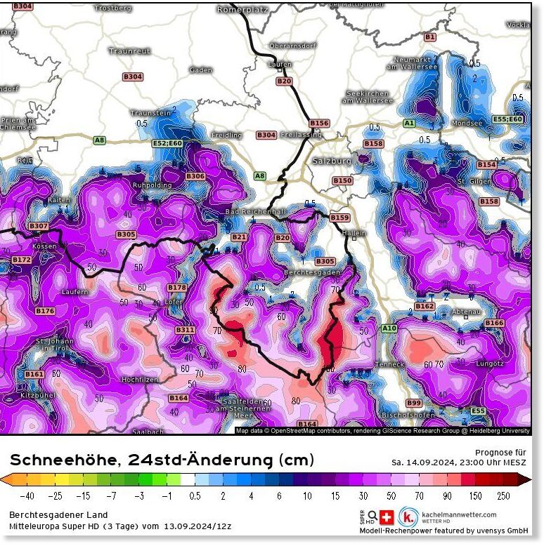 Click to enlarge The forecast for the next 24 hours is for up to 1 meter (3 feet) of snowfall.