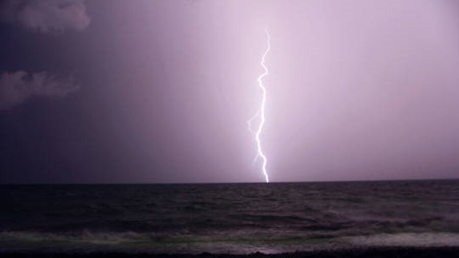 lighting on ocean beach